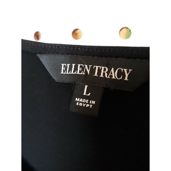 Ellen Tracy Black Ruched Sides Tunic With Embellishment Around Neck Large - Picture 3 of 8